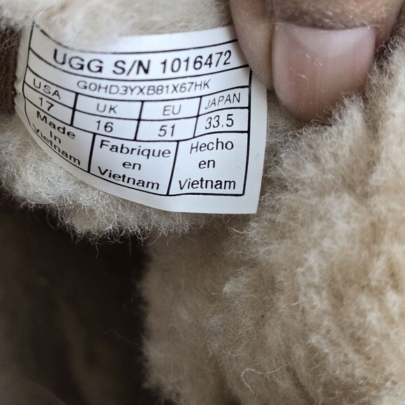 UGG Harkley 1016472 Men's Boots Suede Fur Chestnut Brown Lace Up Sz 17 - Picture 10 of 11